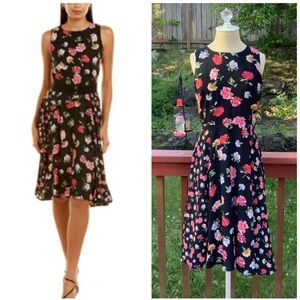 Black Floral Summer Dress with pockets